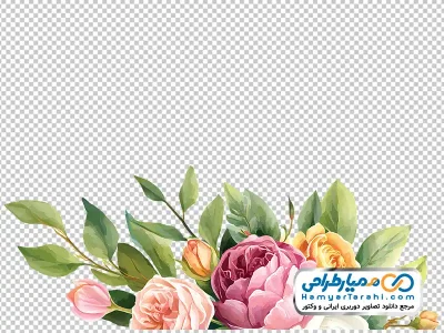 عکس png گل بوته آبرنگی