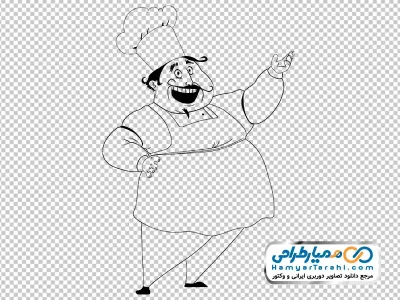 نقاشی وکتوری سرآشپز چاق