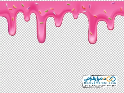 عکس png کرم توت فرنگی در حال چکیدن با دانه های دراژه
