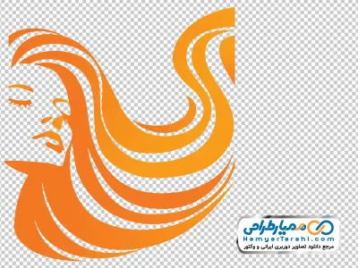 آیکون چهره زن با موهای باز