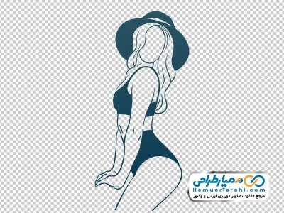 تصویر وکتوری زن با لباس زیر و کلاه