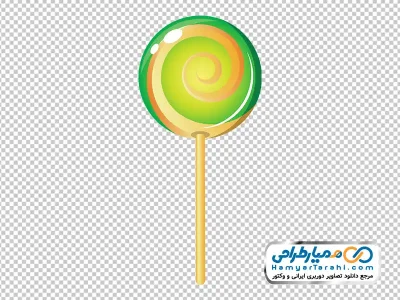 دانلود فایل png آبنبات چوبی مارپیچی سبز