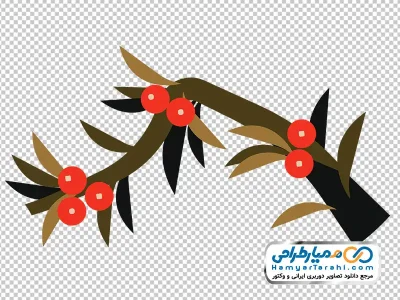 دانلود عکس وکتوری شاخه درخت با توت زمستانی