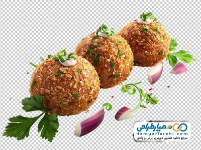 دانلود تصویر با کیفیت فلافل با پیاز و جعفری خرد شده