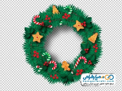 تصویر png تاج گل کریسمس