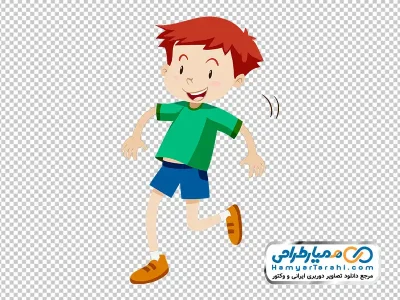 دانلود تصویر کارتونی پسر بچه در حال بازی
