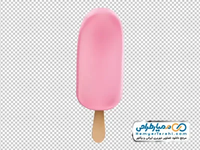 تصویر بستنی چوبی توت فرنگی با فرمت png