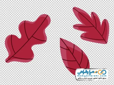 تصویر کارتونی برگ قرمز با فرمت png