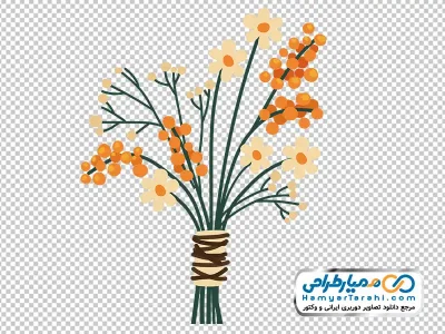 نقاشی وکتوری دسته گل دست ساز با فرمت png