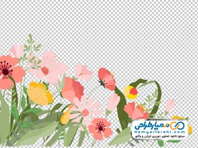 دانلود تصویر وکتوری پس زمینه با گل های بهاری