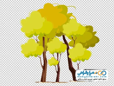 تصویر png درخت با برگ های سبز کم رنگ