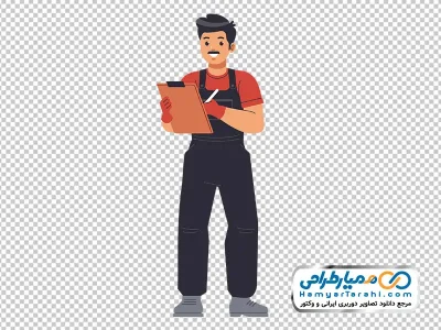 تصویر وکتوری کارگر تدارکات انبار با فرمت png