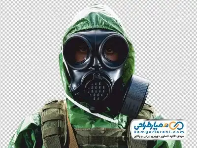 دانلود دوربری مرد با ماسک و لباس ایمنی