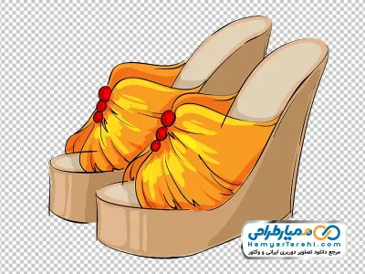 تصویر وکتوری صندل پاشنه بلند زنانه با فرمت png