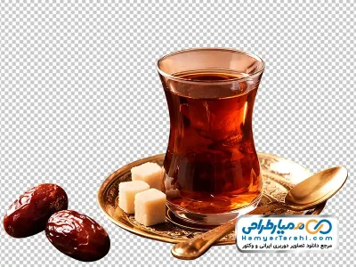 دانلود تصویر با کیفیت استکان چای و خرما