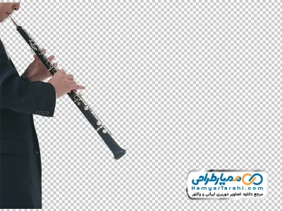 تصویر مرد در حال نواختن کلارینت با فرمت png