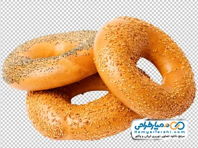 دانلود تصویر با کیفیت نان شیرینی حلقوی کنجدی