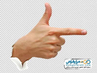 تصویر png دست مردانه بیرون آمده از کاغذ