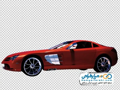تصویر با کیفیت ماشین مرسدس بنز کوپه قرمز با فرمت png