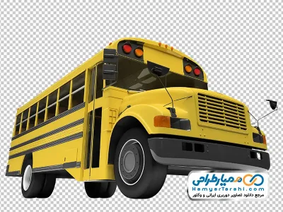 تصویر بدون پس زمینه اتوبوس مدرسه با فرمت png
