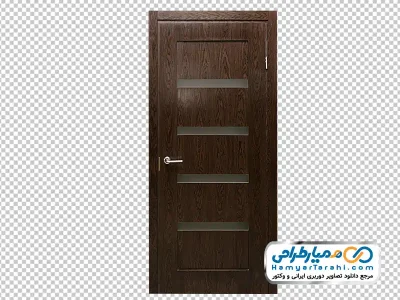 دانلود تصویر png درب چوبی داخلی آپارتمانی به رنگ قهوه ای سوخته