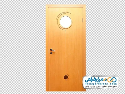 دانلود تصویر png درب ورودی چوبی با پنجره دایره ای
