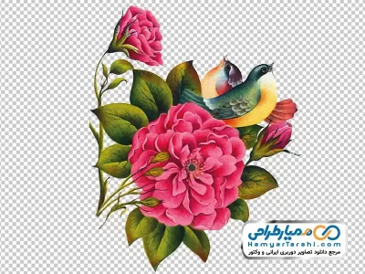 دانلود عکس گل و پرنده مینیاتوری