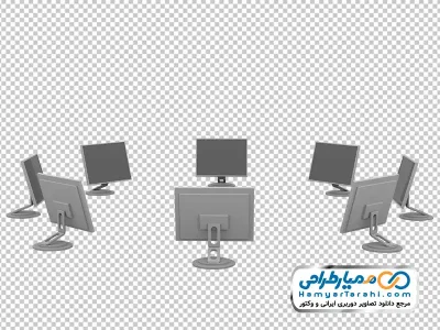 تصویر وکتوری مانیتورهای دور هم با فرمت png