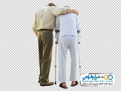 دانلود تصویر با کیفیت مرد بیمار با همراه