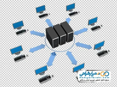 تصویر وکتوری شبکه کامپیوتر با فرمت png