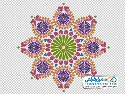 تصویر با کیفیت الگو دایره ای به شکل ماندالا با فرمت png