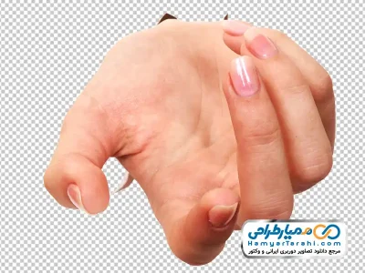 تصویر با کیفیت دست زنانه بیرون آمده از کاغذ با فرمت png