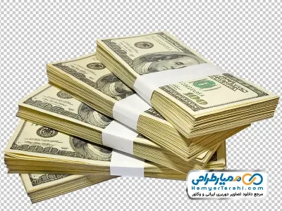 تصویر png دسته های اسکناس 100 دلاری