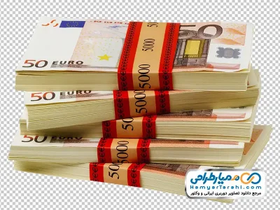عکس png دسته های اسکناس 50 یورویی