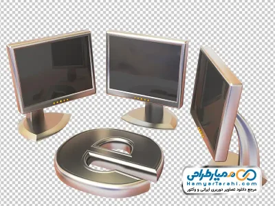 تصویر با کیفیت مانیتور کامپیوتر با لوگو اینترنت