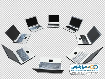 دانلود تصویر png لپ تاپ های دور هم چیده شده