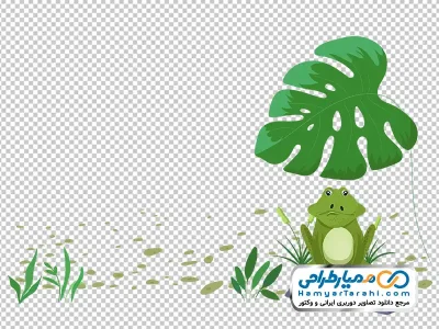 دانلود تصویر وکتوری قورباغه نشسته روی سنگ
