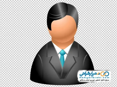 تصویر وکتوری آواتار مرد با کت و کراوات با فرمت png