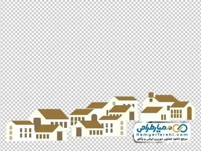 تصویر وکتوری خانه با سقف های شیروانی با فرمت png