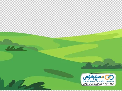 تصویر وکتوری طبیعت تپه و چمن با فرمت png