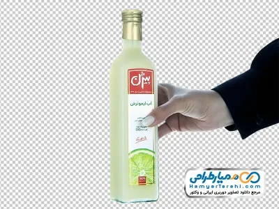 عکس با کیفیت شیشه آبلیمو در دست