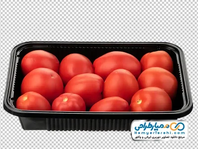 عکس با کیفیت گوجه فرنگی داخل ظرف یکبارمصرف