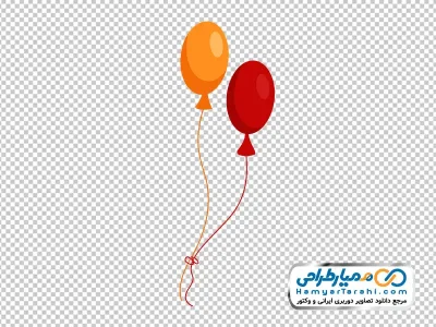 دانلود نقاشی بادکنک قرمز و نارنجی
