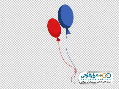 عکس وکتوری بادکنک قرمز و آبی