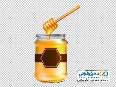 دانلود تصویر وکتوری شیشه عسل و چوب عسل خوری