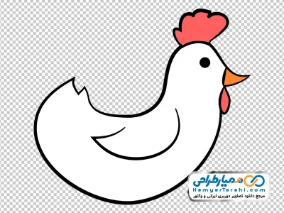 نقاشی وکتور خروس نشسته با فرمت png