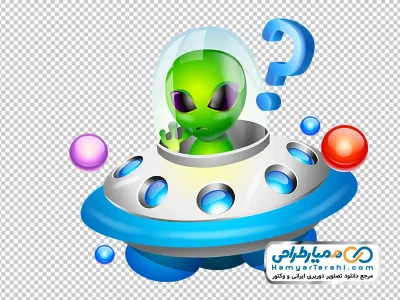 تصویر وکتوری آدم فضایی داخل سفینه با فرمت png