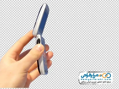 دانلود تصویر بدون پس زمینه موبایل تاشو قدیمی در دست