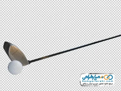 تصویر با کیفیت توپ و چوب گلف
