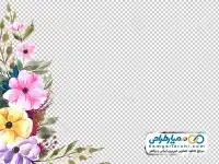 دوربری تصویر گل صورتی و زرد
